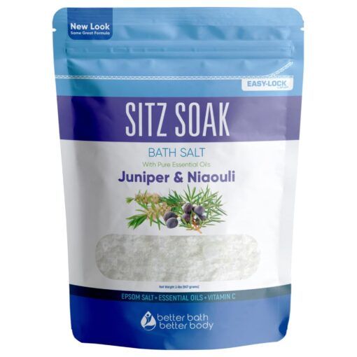 Sitz Bath Soak 32 Ounces Sitz Salt Epsom Salt Hemorrhoid Soothing with Pure Essential Oils in BPA Free Pouch with Press-Lock Seal Made in USA 2 Pound (Pack of 1)