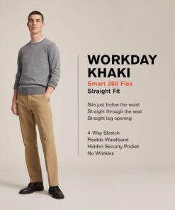 Dockers Men's Classic Fit Workday Khaki Smart 360 FLEX Pants (Standard and Big & Tall) Standard 38W x 29L Storm Grey 8 51wG1yZfojL