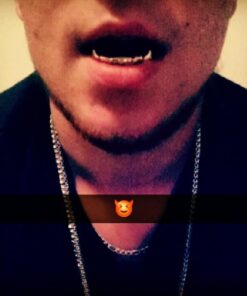 Hip Hop 14K Gold Plated Half Lower Bottom Fangs Teeth Grillz w Mold Kit 18 51wYXDMclDL