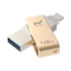 Iconnect Mini [Apple Mfi] 128 GB Mobile Flash Drive w/ Lightning Connector for iPhones iPads iPod Mac & PC USB 3.0 (Gold) Gold