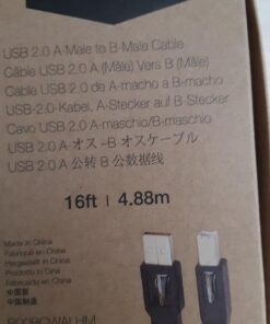 Amazon Basics USB-A to USB-B 2.0 Cable for Printer or External Hard Drive, Gold-Plated Connectors, 16 Foot, Black 16 Feet 1 34 51wcXqb5bQL