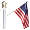 Grace Alley Flag Pole: 6 Foot Tangle Free Spinning Flag Pole. Residential or Commercial Flag Pole. Wind Resistant/Rust Free. (Silver) Silver 72 51wdhTp1WUL