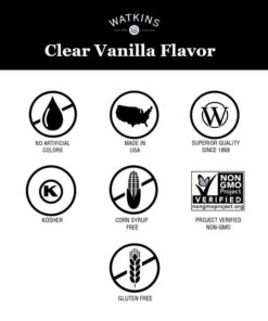 Watkins Clear Vanilla Flavor, 11 fl. oz. Bottle, 1 Count (Packaging May Vary) 11 Fl Oz (Pack of 1) 26 51we4oojKL 1