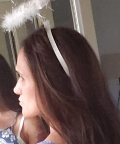 Kangaroo Angel Halo Headband for White Angel Costume - Light up Headband with 6 White LED Lights & Feathers for Kids and Adults – Angel Halloween Costume Accessories for Women and Teen Girls 26 51weVpLeimL