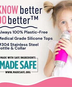 Pura 18 oz / 550 ml Stainless Steel Kids Sport Bottle with Silicone Sport Flip Cap & Sleeve (Plastic Free, Nontoxic Certified, BPA Free) (Aqua Blue) 15 51wgGV9w7L