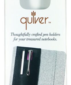 Quiver Pen Holder For Notebook, Double Pen Holder, Full Grain Leather, Elastic, Reusable, Non-Adhesive, Fits A6 Pocket Notebooks, Journals, Planners And Diaries 5.5-6.5 Inches (14-16.5 cm) Tall Pocket Double Pen Holder Black Leather, Black Stitching 12 51wqBafk5L