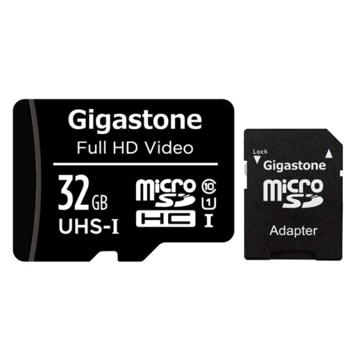 Gigastone 32GB Micro SD Card with Adapter, U1 C10 Class 10 90MB/S, Full HD available, Micro SDHC UHS-I Memory Card - Full HD Video Series 32GB Full HD Video 1-Pack