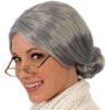 Kangaroo Grey Wig with a Bun - Grandma Wig Perfect Accessory for Old Lady Costumes for Adults - Old Lady Wig Used For Granny Dress ups, Mrs. Claus Costume Accessories, Halloween, Cosplay, Role Plays 13 51wyXQbRS3L