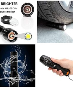 yIFeNG Tactical Flashlight Led Flashlight High Lumens S1000 - XML T6 Upgraded Flash Light Ultra Bright with Zoomable 5 Modes, Camping Accessories for Outdoor Emergency Gear (2 Pack) 2 Pack 39 51wygy2YDNS