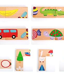 GracesDawn 28 Pcs of Educational Wooden Toy Domino Animal Puzzles Kids Game Gift 12 51x060xzWnL