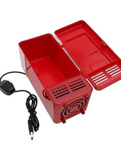 KUJOBUY Single Can Cooler Red USB Powered Retro One Can Drink Mini Fridge Thermoelectric Cooler for Desk Home Office Dorm Unique Gift for Students or Office Workers 9 51x0gxAxsTS