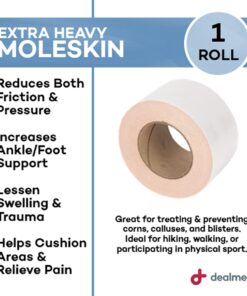 Dealmed Extra Heavy Moleskin Tape – 1 Roll, 2" x 5 Yards/Roll Moleskin for Feet and Virtually Any Body Part, Great for Corns, Calluses, and Blisters 10 51x31v6e1GL