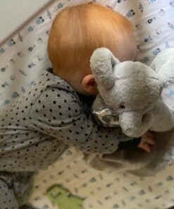 Bearington Baby Lil' Spout Snuggler, 15 Inch Gray Elephant Plush Stuffed Animal Security Blanket Lovey for Babies 15" Lil' Spout 17 51x3t5phArL