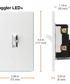 Lutron Toggler LED+ Dimmer Switch | 150-Watt LED, Single-Pole/3-Way | TGCL-153PH-WH | White 1 Pack 37 51x4Qi4O4qL