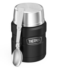 Alternative view of THERMOS Stainless King Vacuum-Insulated Food Jar with Spoon, 16 Ounce, Matte Black
