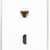 RiteAV - 1 Cat6 Ethernet and 1 HDMI Port Wall Plate - White - Bracket Included 82 51xCDDHPx0L