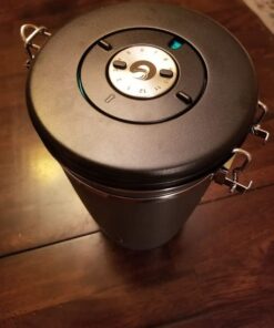 Coffee Gator Stainless Steel Canister - Large 22oz, Silver Coffee Grounds and Beans Container with Date-Tracker, CO2-Release Valve, and Measuring Scoop - Ideal Coffee Lovers Gifts for Her Gray with Green 53 51xLp88XmyL