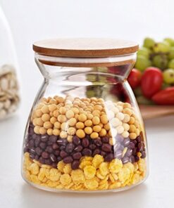 Newerlives Air Tight Storage Jar, Glass Storage Tank with a Natural Bamboo Lid,BPA-Free Eco-Friendly Container Natural Bamboo Lid and Silicone Seal Ring Kitchen Storage Jar(Bamboo, 700ML) 10 51xNgFxeKhL