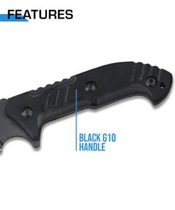 MTech USA – Fixed Blade Knife – Black Stainless Steel Blade with Black Carved G10 Handle, Full Tang, Includes 1680D Nylon Sheath - Hunting, Camping, Survival, Tactical, EDC – MT-20-39 37 51xXC79KIZL