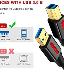Yeung Qee USB 3.0 Cable A Male to B Male 1.5 ft,Superspeed USB 3.0 Type A to B Male Cable Compatible with Printers,Docking Station,External Hard Drivers,Scanner,USB Hub and More Devices (1.5FT/0.5M) 1.5FT/0.5M 10 51xY4DIcCL
