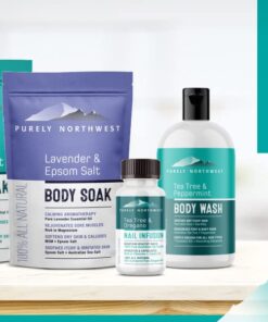 PURELY NORTHWEST-Tea Tree Oil & Peppermint Foot Soak with Epsom Salt-for Stubborn Foot Odor, Athletes Foot Burning & Itching, Damaged Discolored Nails-A Natural Callus Remover 16 Ounces 1 Pound (Pack of 1) 32 51xfWumU NL