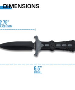 MTech USA – Fixed Blade Knife – Neck Knife - Black Blade, Black and Grey Nylon Fiber Handle, Includes Nylon Fiber Sheath w/ Ball Chain - Hunting, Camping, Survival, Tactical – MT-20-14GY,Black/Grey Black/Grey 24 51xivm8pH1L