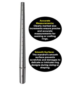 Exquisite Craftsmanship: Premium Solid Stainless Steel Ring Sizing Mandrel for Accurate Measurements, Sizes 1-16 1-16 22 51xkub4npL