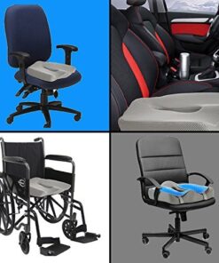 Ziraki Office Car Seat Cushion - Memory Foam - Orthopedic Luxury & Large Chair Pillow | for Back Pain - Helps with Sciatica Back, Tailbone Pain - Office Chair Car Seat Pillow +Cooling Gel Add On 16 51xqqkmgXYL