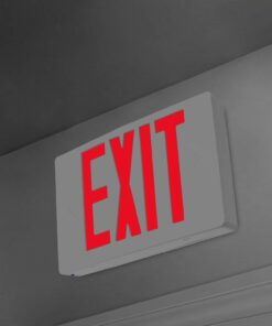 LFI Lights | Red Exit Sign | All LED | White Thermoplastic Housing | Hardwired with Battery Backup | Optional Double Face and Knock Out Arrows | UL Listed | Contractor Standard | (2 Pack) | LED-R 13 51xtLe5d8xL