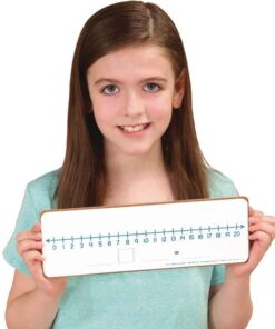 Alternative view of Really Good Stuff Number Line Dry Erase Boards – Two-Sided Boards Feature 0-10 Number Line On One Side, 0-20 On The Other, Write and Wipe, 12”x4” (Set of 6), Number Line for Students