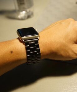 Simpeak Business Metal Band Compatible with Apple Watch Series 9 8 7 (45mm) Series 6 SE 5 4 (44mm) Series 3 2 1 (42mm) Women Men Solid Stainless Steel Band Strap Replacement for iWatch 45mm 44mm 42mm 48 51y eLjPL