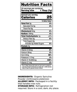 Terrasoul Superfoods Organic Spirulina Powder, 6 Oz, Vegan Protein, Green Superfood Boost for Smoothies, Detoxifying Elixirs, and Immune Support 13 51y4A6Y7UXL