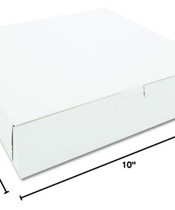 Southern Champion Tray 0969 Premium Clay Coated Kraft Paperboard White Non-Window Lock Corner Bakery Box, 10" Length x 10" Width x 2-1/2" Height (Case of 250) 10" L x 10" W x 2-1/2" H - 250ct 15 51yBzjutRnL