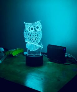 Elstey Owl 3D Illusion Lamp, 7 Color Changing Touch Table Desk LED Night Light Great Kids Gifts Home Decoration 27 51yCyejUGNL