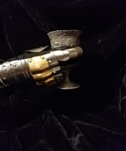 THOR INSTRUMENTS Medieval Articulated Gauntlets with Brass Accents Rustic Vintage Home Decor Gifts Silver 16 51yGkraPX2L