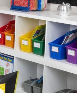 Really Good Stuff Rainbow Organizing Bins, Premium Plastic Book Holders With Name Labels, Vertical Storage & Organization for Classroom & Home, Color Code Files, Books, Binders, Supplies, 12 pk 8 51yPXCKfj8L