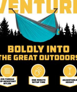 Wise Owl Outfitters Camping Hammock - Camping Essentials & Camping Gifts, Portable Hammock Single or Double Hammock for Outdoor, Indoor w/Hammock Straps Black & Grey Medium 24 51yQipdaK2L