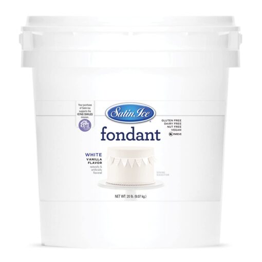 Satin Ice White Fondant, Vanilla, 20 Pounds 20 Pound (Pack of 1)