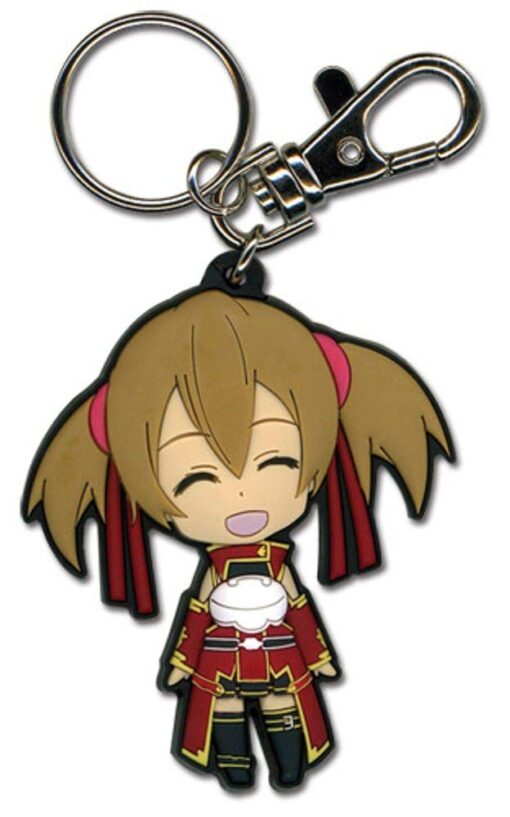 Great Eastern Entertainment Sword Art Online Happy Silica SD PVC Keychain Red, 2"