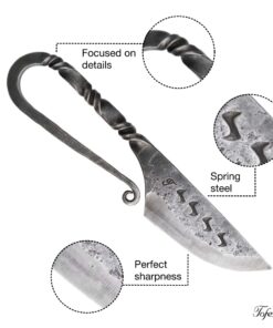 Toferner Medieval Celtic knife- black- Hand Forged Knife- Sports- Hand Made Genuine Leather Case- Hardened Blade - Vintage– Art Collection- Antiquity- Great Gift Idea 16 51ydGhGIiGL 1