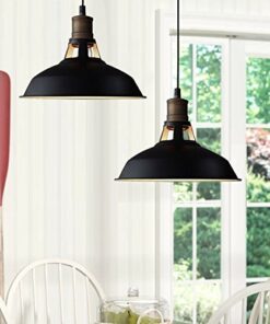 CLAXY Ecopower Industrial Barn Mini Metal Pendant Light 1 Light 47.2 inch cord 28 51ydjhKN7eL