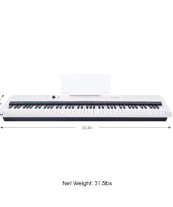 The ONE Digital Piano, Portable 88 Keys Piano Keyboard with Hammer Action Keys for Beginner/Professional, Full Size Weighted Keyboard with Music Stand, Teaching LED Lights & Piano App SP-TON1W 13 51yiYY9OVFL