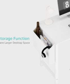 Lufeiya White L Shaped Computer Desk with Power Outlet Shelves, 40 Inch Small Corner Desk for Small Space Home Office, L-Shaped Desk PC Desks, White 39.4" 33 51ypiPuHNZL