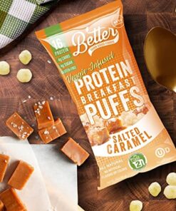 Better Than Good Sweet Keto, Gluten-Free Salted Caramel Protein Puffs (0.88 Ounce 4-Pack) - Paleo, Low Sugar, Low Calorie, Diabetic Friendly Snacks | 16g Protein & 2 Servings of Fruits & Veggies Salted Caramel (Pack of 4) 14 51ytDmJnIIL