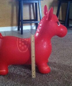 AppleRound Horse Bouncer with Hand Pump, Inflatable Space Hopper, Ride-on Bouncy Horse (Red) Red 29 51yxPk5iuyL