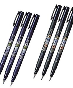 Tombow Fudenosuke Brush Pen - Hard Type & Soft Type Earh 3 Pens Total 6 Pens Arts Value set. 22 51z1IsqcVCL
