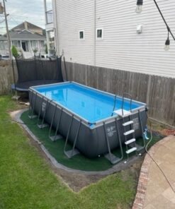 INTEX 26355EH Ultra XTR Deluxe Rectangular Above Ground Swimming Pool Set: 18ft x 9ft x 52in – Includes 1500 GPH Sand Filter Pump – SuperTough Puncture & Rust Resistant – Easy to Assemble with Sand Filter Pump 55 51z4KDukOAL