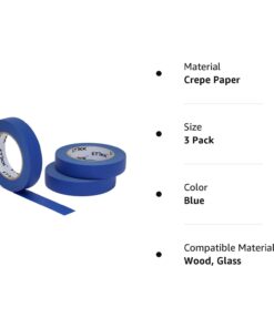 STIKK 3pk 1" x 60yd Blue Painters Tape 14 Day Clean Release Trim Edge Finishing Tape (.94 in 24MM) (3 Pack) 3 Pack 25 51z5iuXVbL