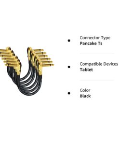 WORLDS BEST CABLES 6 Units - 6 Inch -Pedal, Effects, Patch, Instrument Cable Custom Made Made Using Mogami 2319 Wire and Eminence Gold Plated ¼ inch (6.35mm) R/A Pancake Type Connectors 25 51z7WmuWGYL