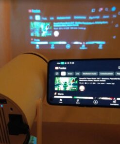 Mini Projector, Magcubic HY300 Auto Keystone Correction Portable Projector, 4K/ 200 ANSI Smart Projector with 2.4/5G WiFi, BT 5.0, 130 Inch Screen, 180 Degree Flip, Round Design, Home Video Projector white 26 51zAuvfsJAL